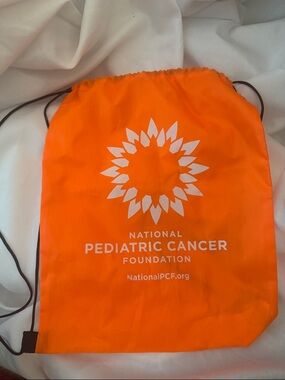 National Pediatric Cancer Foundation Orange Drawstring Backpack